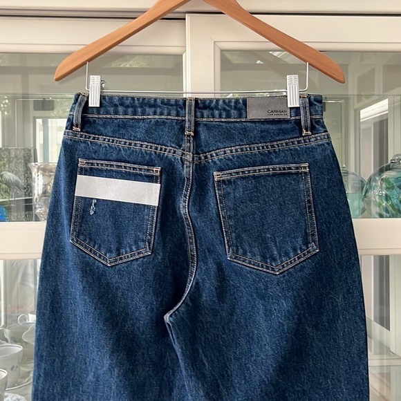 CARMAR Jeans Juliet Boyfriend Relaxed Fit High Rise Reflective Stripes Size 28 - Picture 5 of 13